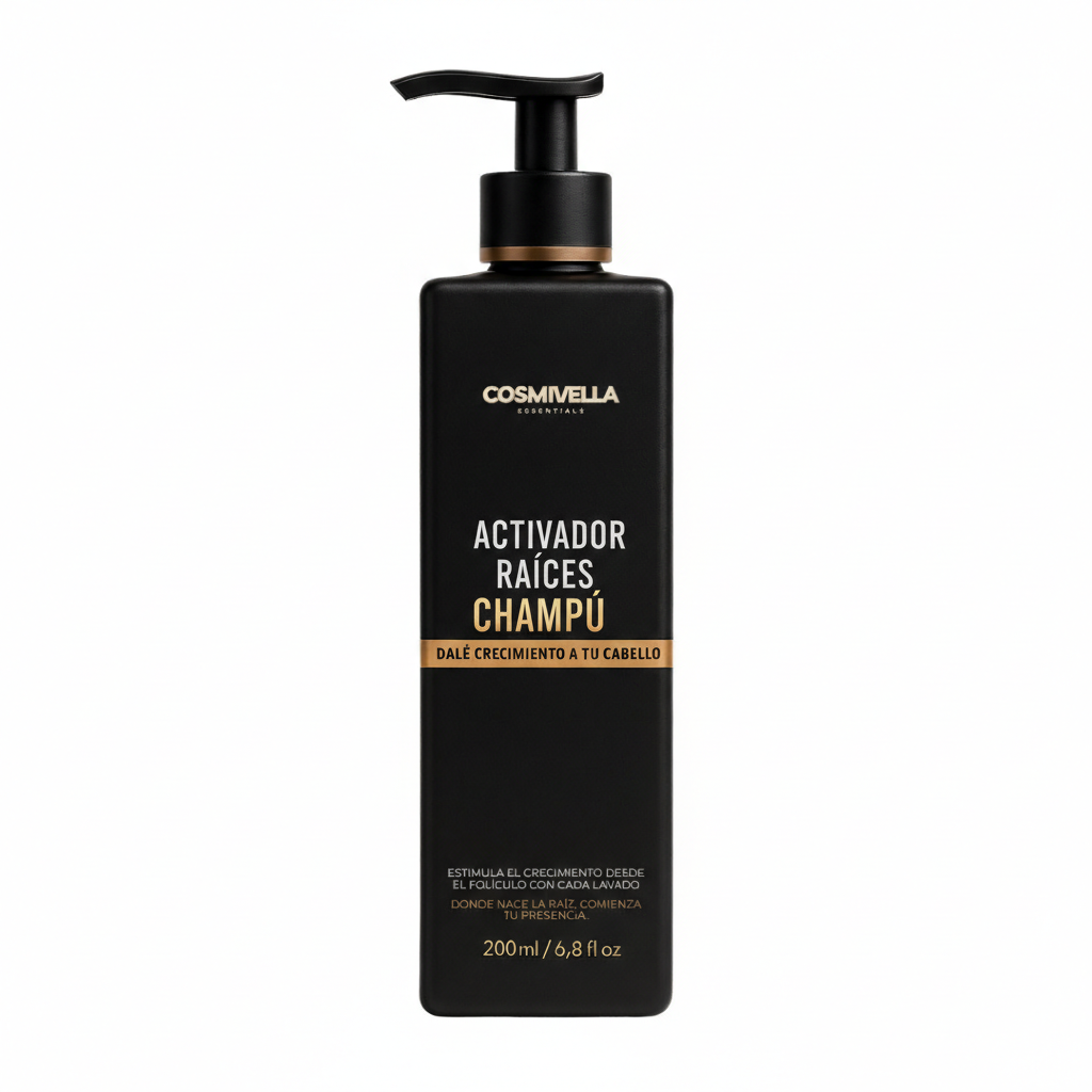 Champú activador de raíces para hombres. Mejora la densidad capilar en cada lavado.